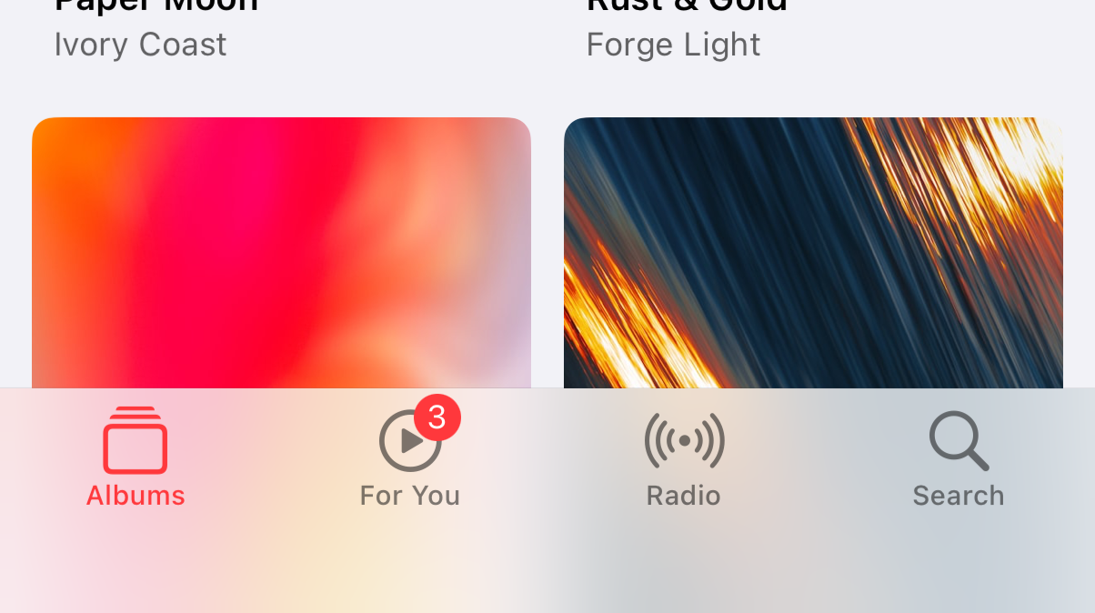 Tab bar background